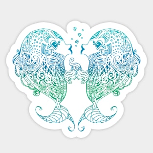 Pisces Fish Heart Shape Boho Sticker